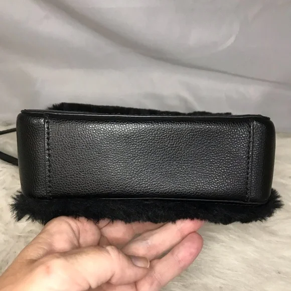NWT Kate Spade Black Faux Fur Handle Crossbody Bag w/ Crystal Embellishments - Picture 13 of 16